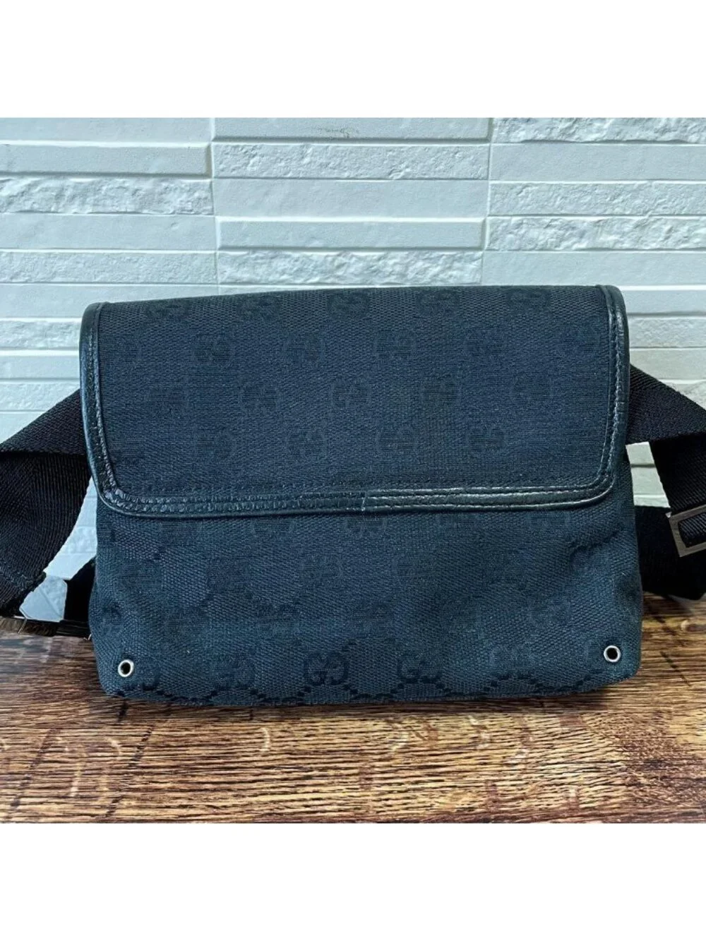 Gucci GG Canvas Leather Waist Bag Pouch Jackie